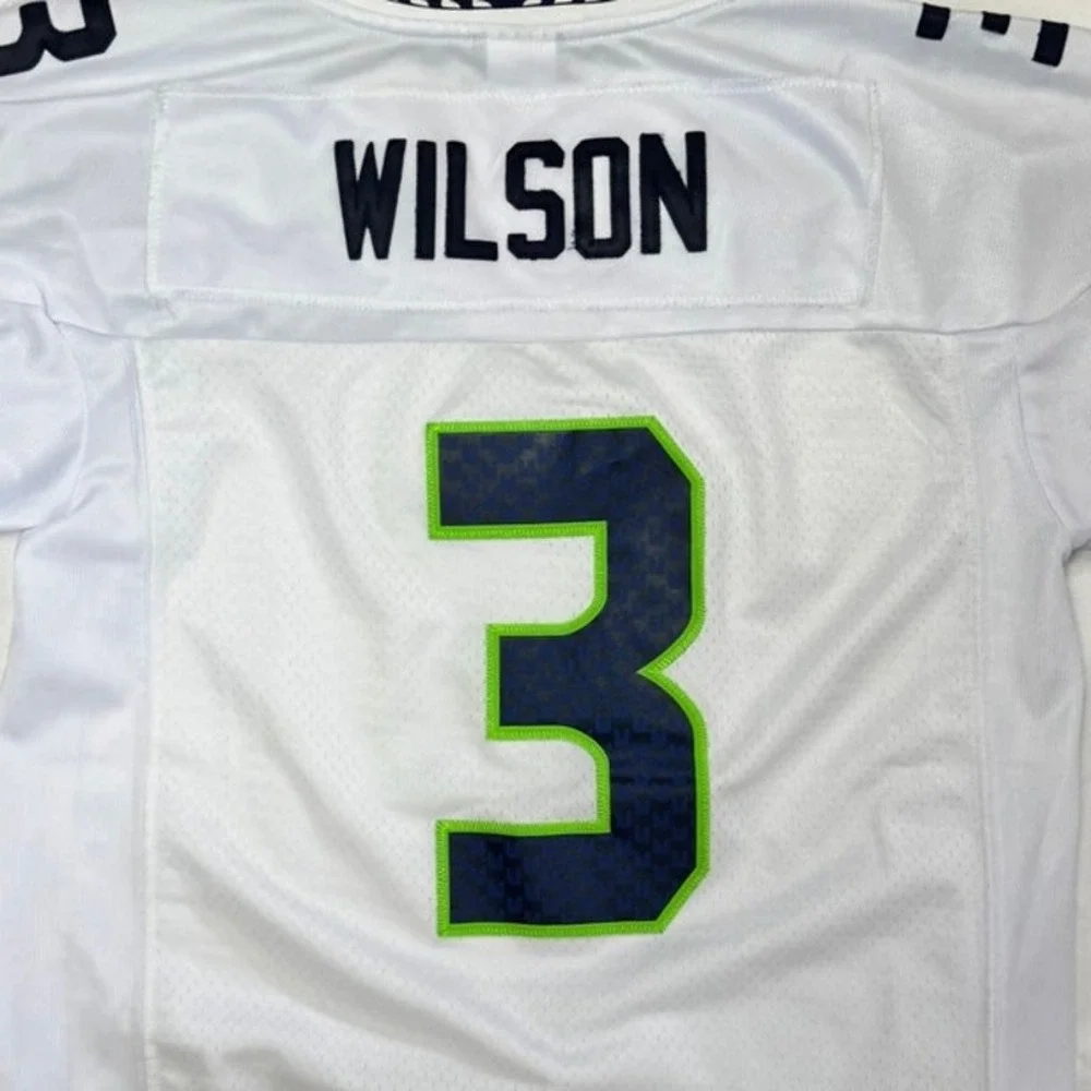 Seattle Seahawks Russell Wilson 3 Football NFL Nike Jersey Youth Large White +2